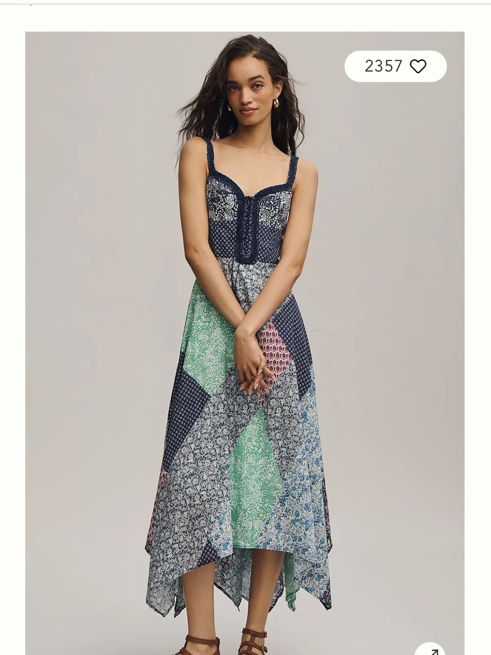 Anthropologie Printed
Patchwork Midi Dress